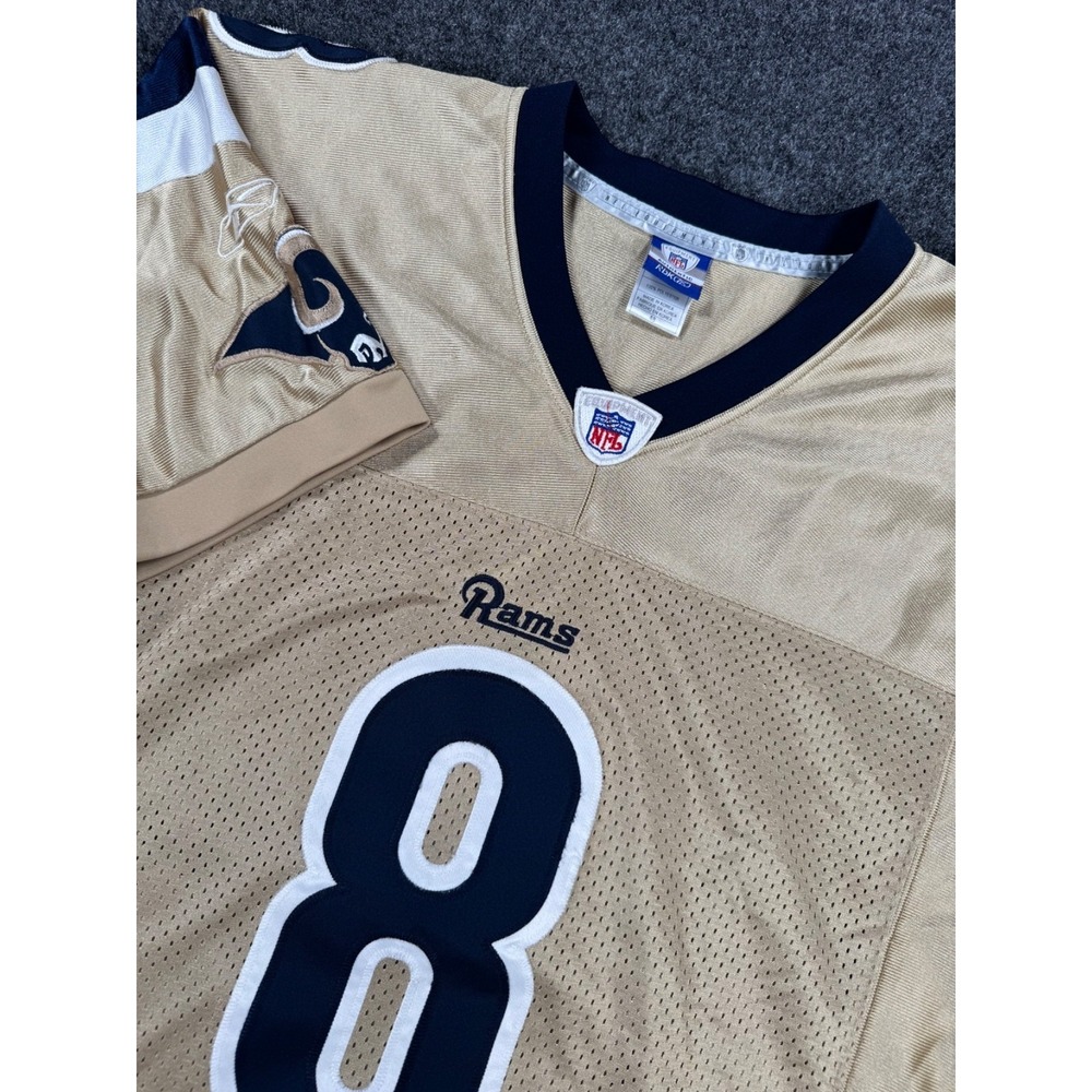 VTG St Louis Rams Sam Bradford #8 Reebok NFL Equipment Jersey Mens 48 Gold
